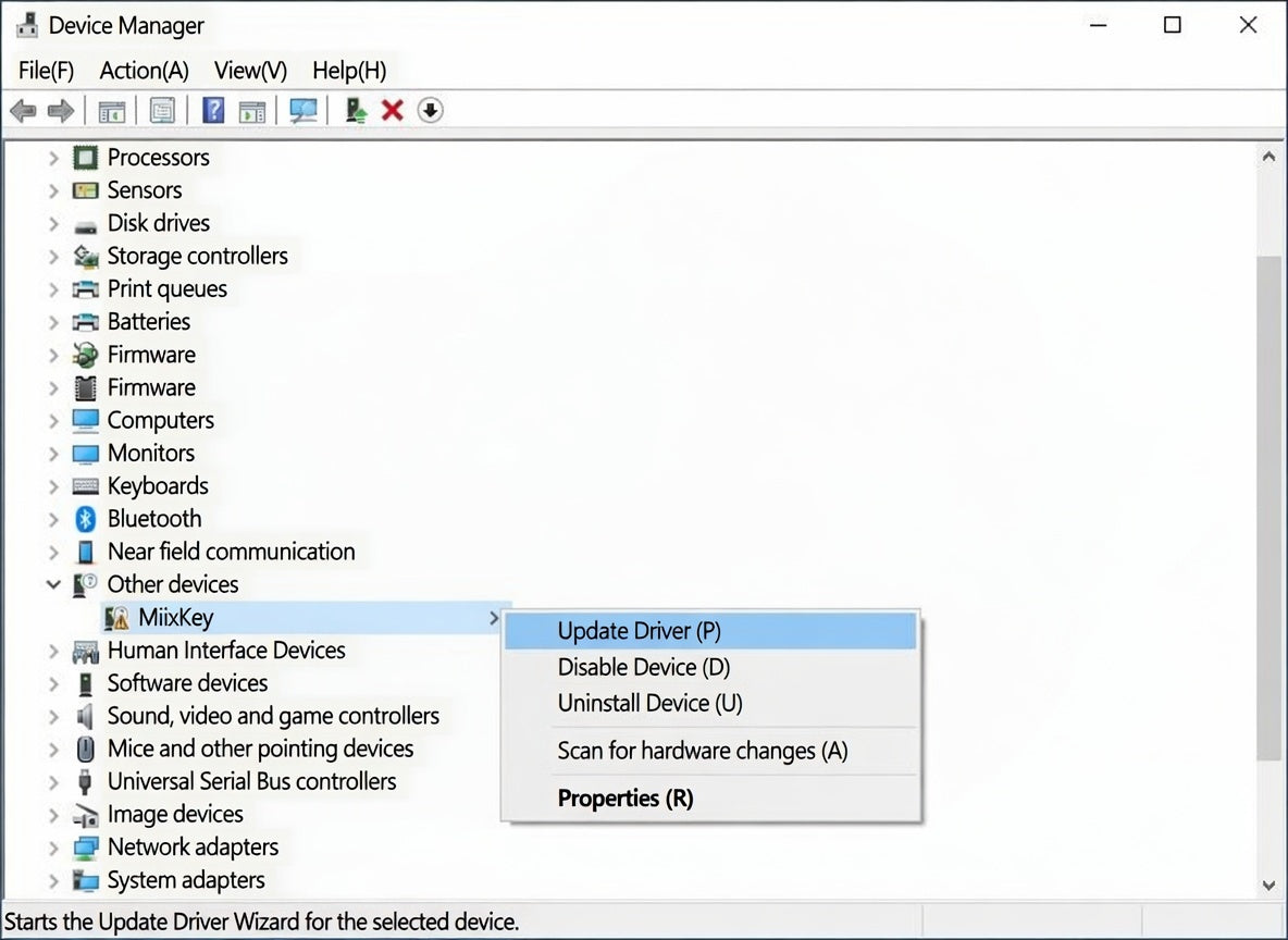 Manually update driver