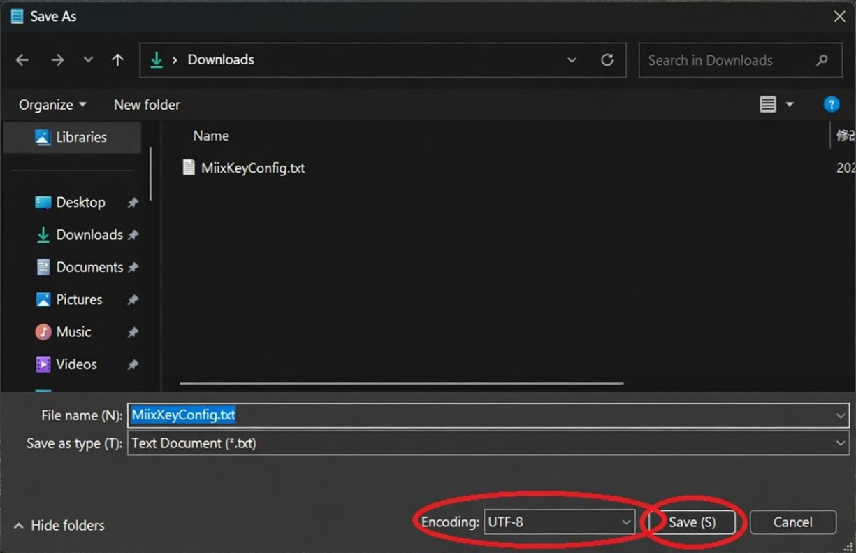 Save as UTF-8 encoding